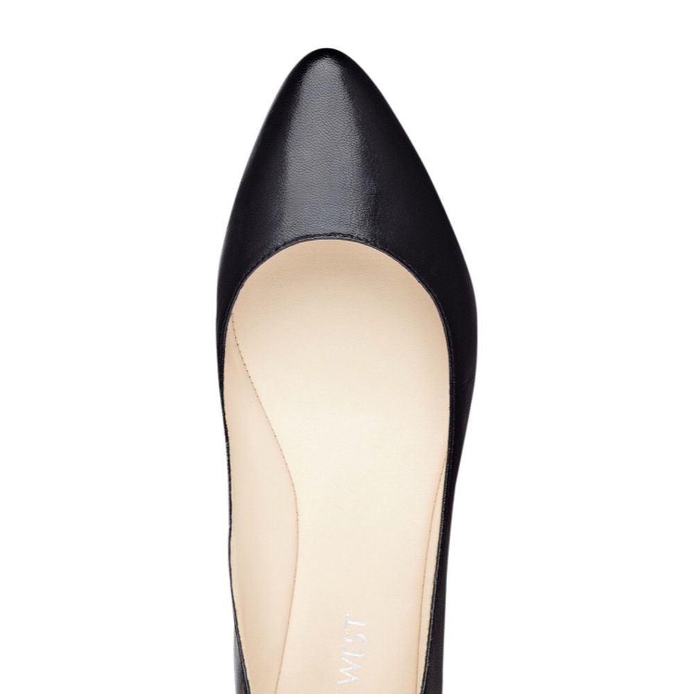Black pointed toe flats